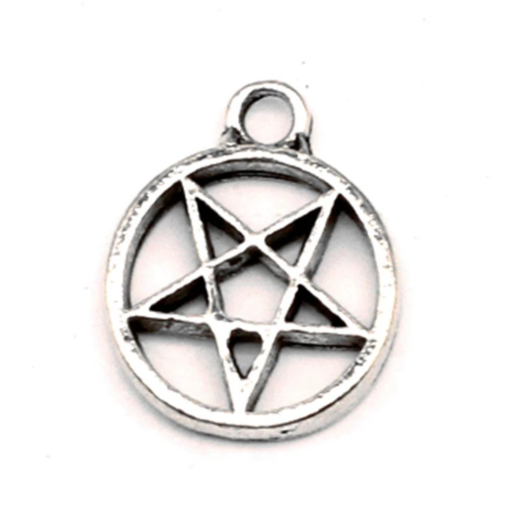 

Pentagram Charms Pendant Necklac Make Accessories Male Jewelry 13x16mm 10pcs Antique Silver Color