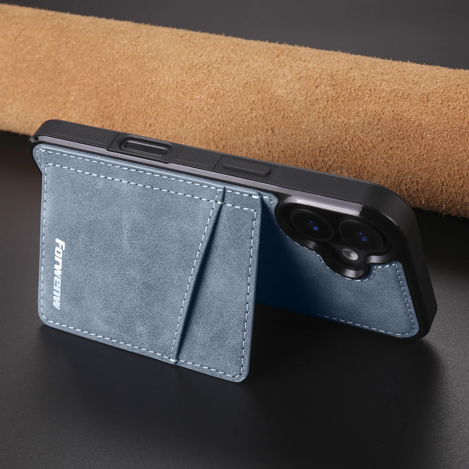 Flip-Ledertasche für Apple IPhone 16 17 Air 16E 15 14 13 12 11 Pro Max Plus Mini, integrierte magnetische Brieftasche, Kartenhalter-Abdeckung – Detail 19