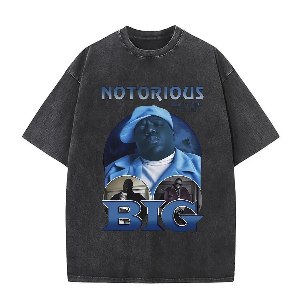 Y2k Tshirt Men New in Top & Tees Mens T-Shirt Rapper The Notorious Big L Lifestylez of The Poor and Dangerous Vintage Washed 5