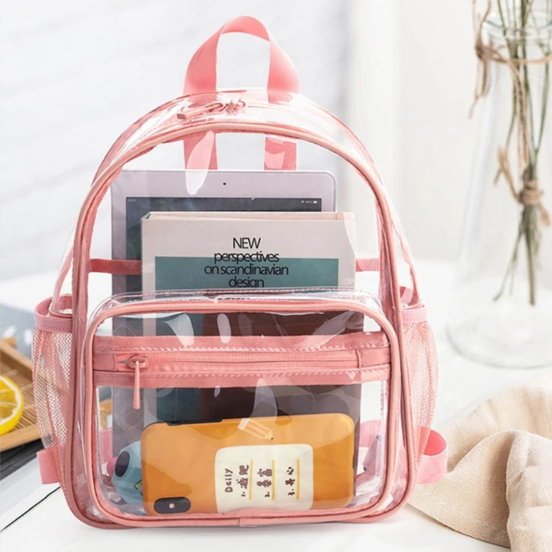 Women Backpack Transparent PVC Bag Female Fashion College Students Bookbag Travel Daypack
