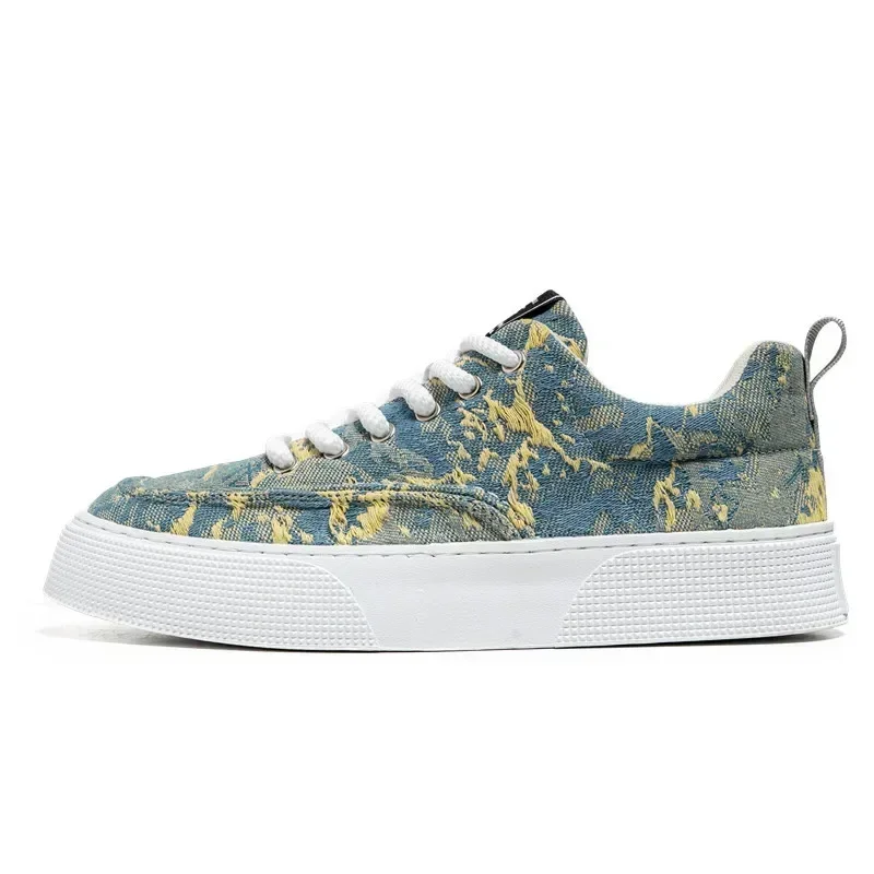 Men's Canvas Shoes Board Shoes Fashion Pattern Printed Casual Sports Running Shoes Casual Comfortable Fitness Running Shoe 5