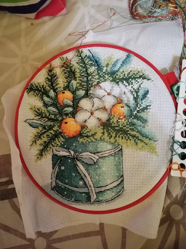 Embroidery fabric cross stitch kit cotton bouquet cross stitch kit flower package aida 18ct 14ct unprint canvas fabric embroidery diy handmade needlework