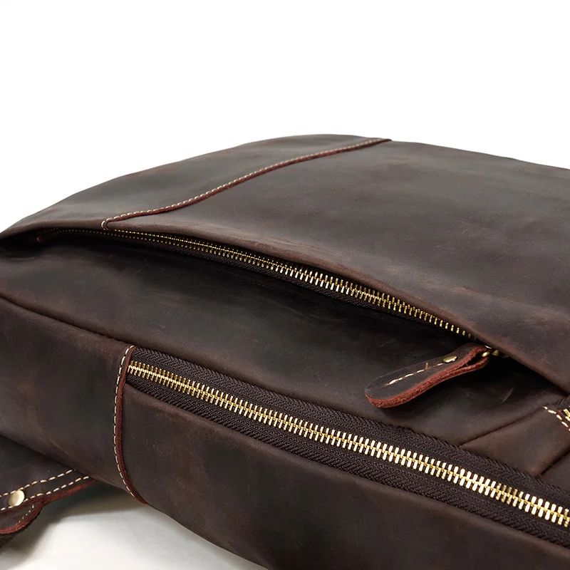 Womens Rustic Brown Leather Backpack Mens Purse