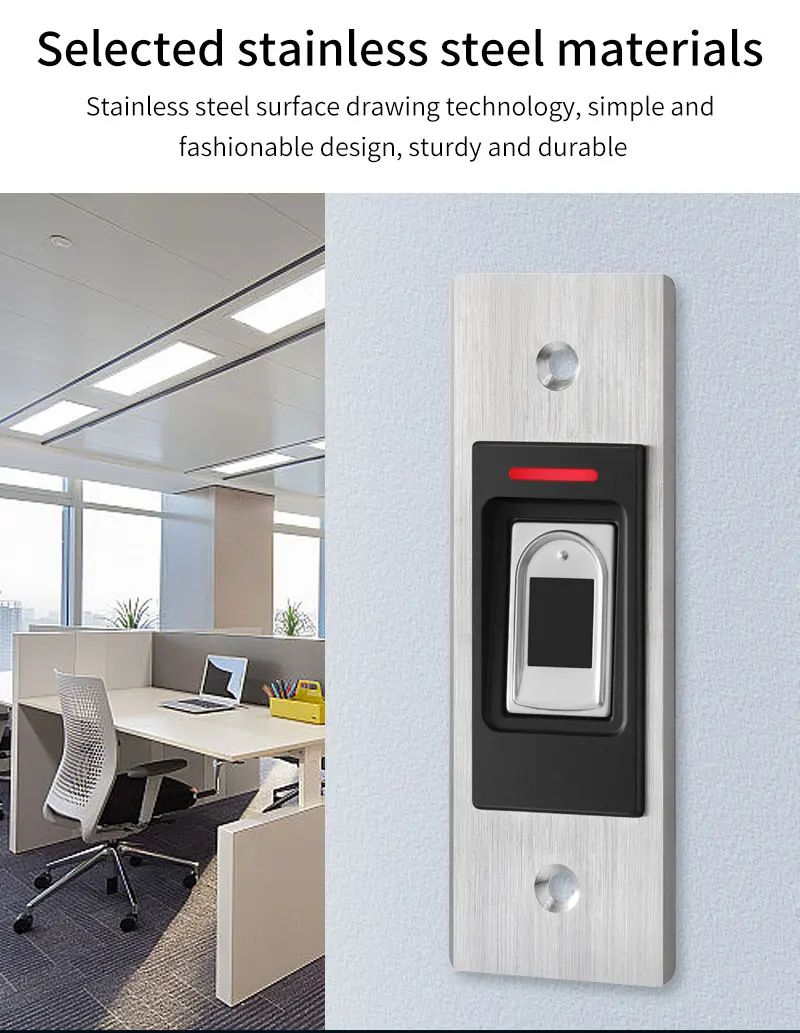 Smart Door Lock Keyboard Fingerprint RFID Access Controller Waterproof Metal Key