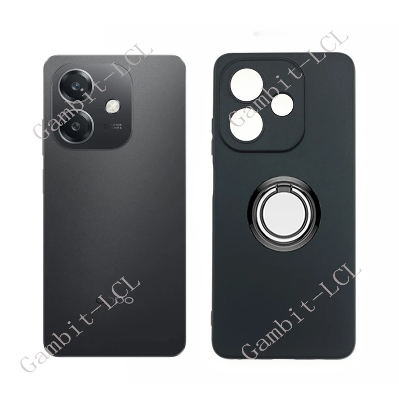 Shockproof Soft Silicone TPU Phone Case with Back Ring Holder Bracket - Original Design