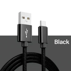 Braided USB - A to USB - C Fast Charging Data Cable - Available in 1m/2m/3m Lengths - 1m (Black)