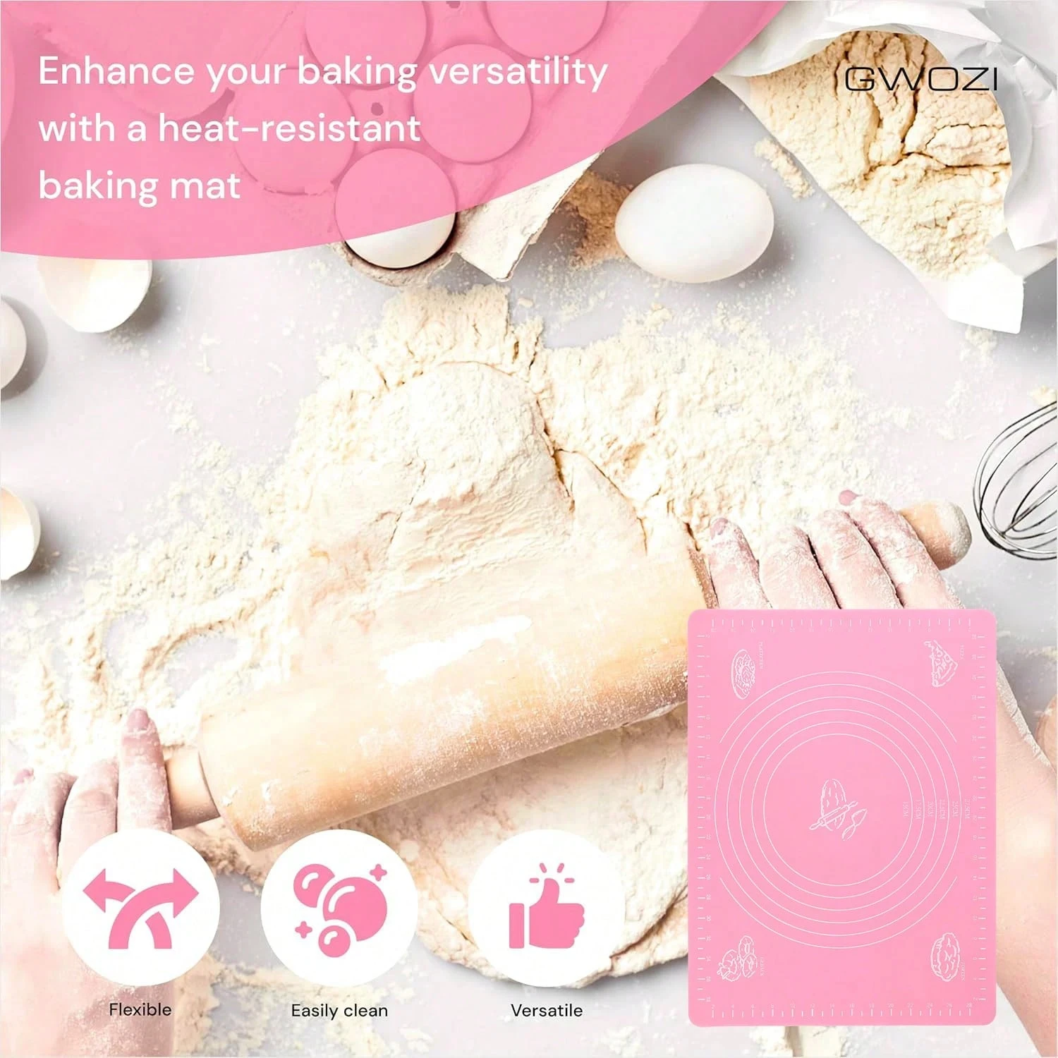 Premium Non-Stick Silicone Baking and Kneading Mat