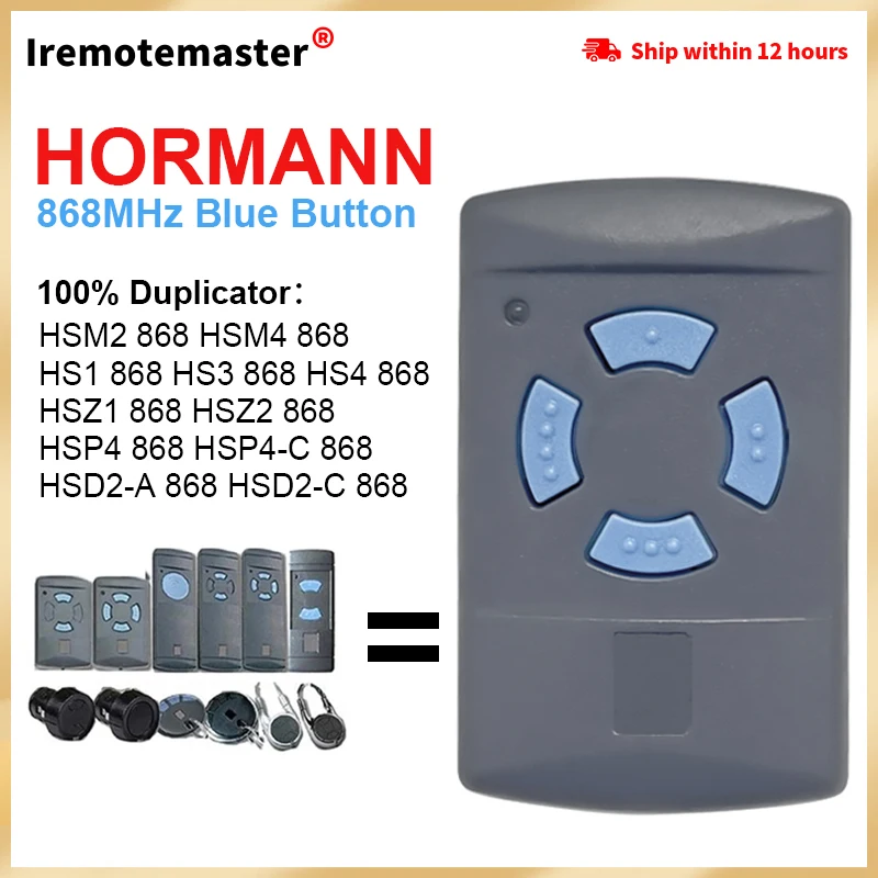 For Garage Gate Hormann Remote Control 868 MHz 2 4 Blue Button Handhled Transmitter Two ways For Hormann 868 HSE HS HSM 868MHz