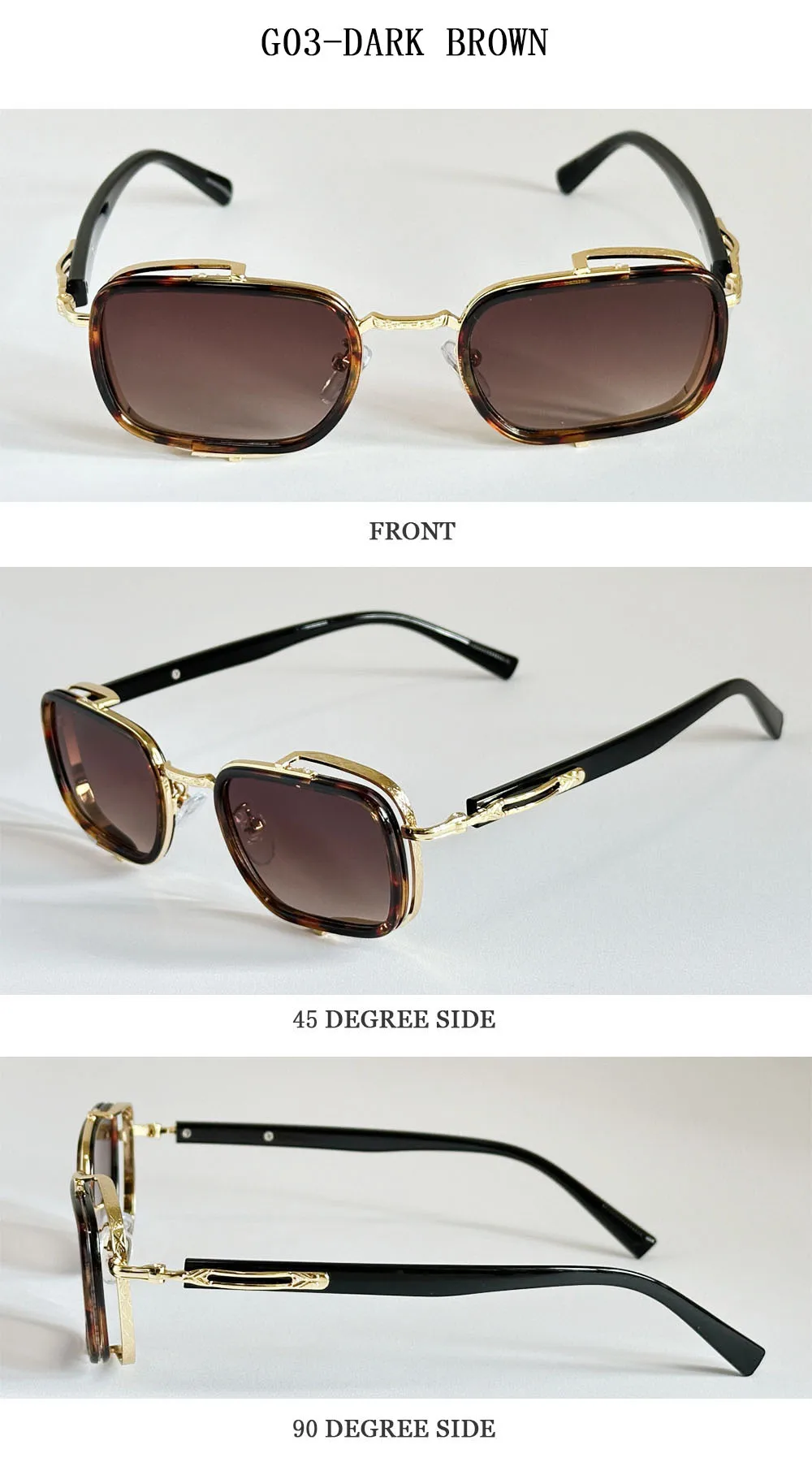 Vintage Steampunk Sonnenbrille Männer Luxus Retro Quadrat Sonnenbrille Frauen Mode Gläser Gafas De Sol Hombre Lunette Soleil Femme – Detail 16