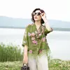 2023 Summer New Maternity Printed Fashion Shirt Ethnic Retro Style Cotton And Linen Pregnant Women's Shirt Maternity Top LF075 1