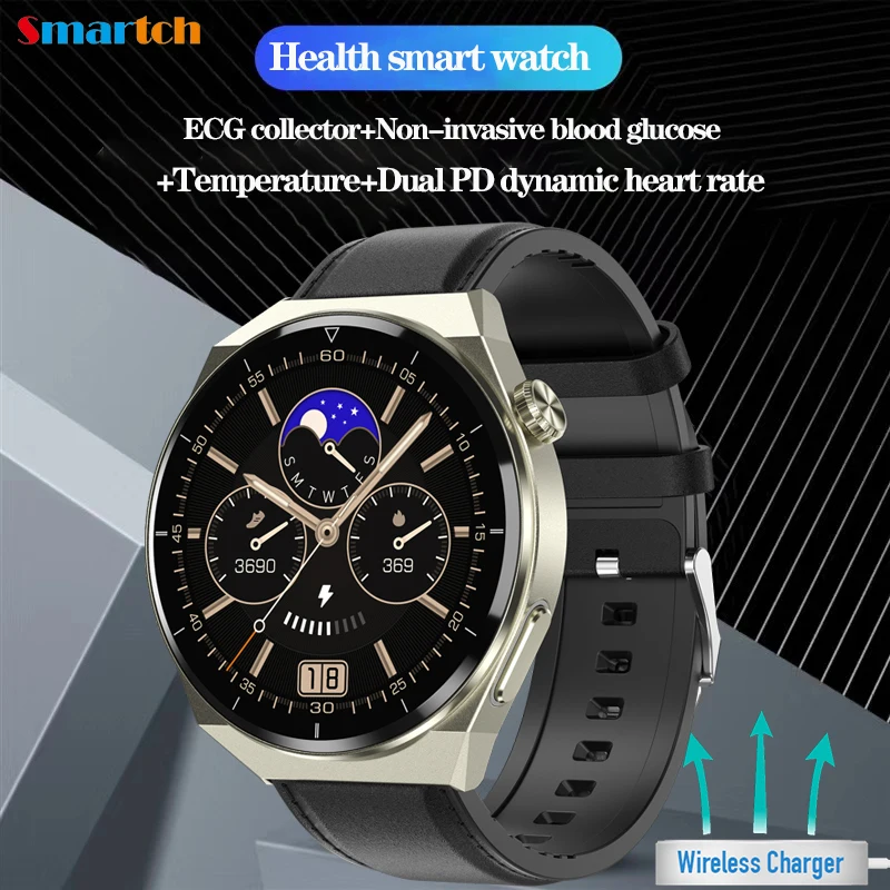 

New ECG+PPG Smart Watch Men Temperature Blood Pressure Blood-Glucose Fitness Sports Health Watches IP68 Waterproof Smartwatch