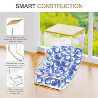 Laundry Pods Container Acrylic Storage Box With Bamboo Lid Wall Mounted Washing Capsule Organizer Clear Capsule Storage Box 2