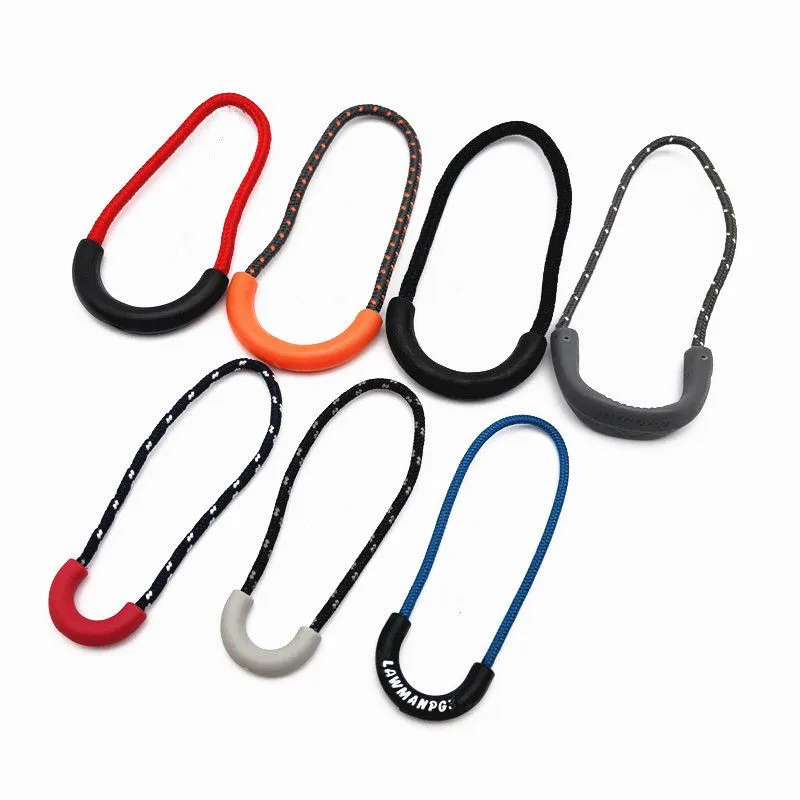 Zipper head U-shaped Cord Zipper Pull Strap 10pcs/pack multiple colour Outdoor accessories