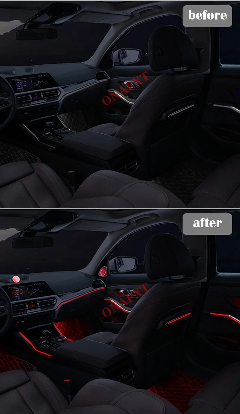 BMW 3シリーズg20 g28 2019-2023の車のアンビエントライト,装飾的なインテリアムードライト,ドアライト,LEDストリップ