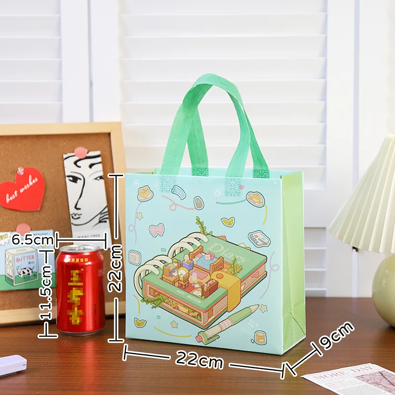 2025 Cute Cartoon Non-Woven Tote Bags, Reusable Pastel Gift Bags for Kids Birthday Part... - SKU NWTB1525 - UGI Packaging