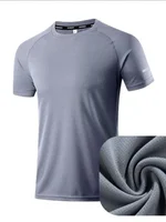 T-shirt d'été en soie glacée pour hommes, manches courtes froides, col rond, extensible, séchage rapide, respirant, chemise de sport 3