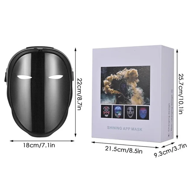 Smart LED Face Masks Programmable Bluetooth APP Control Change Face DIY Photoes for Party Display LED Light Mask for Halloween 6