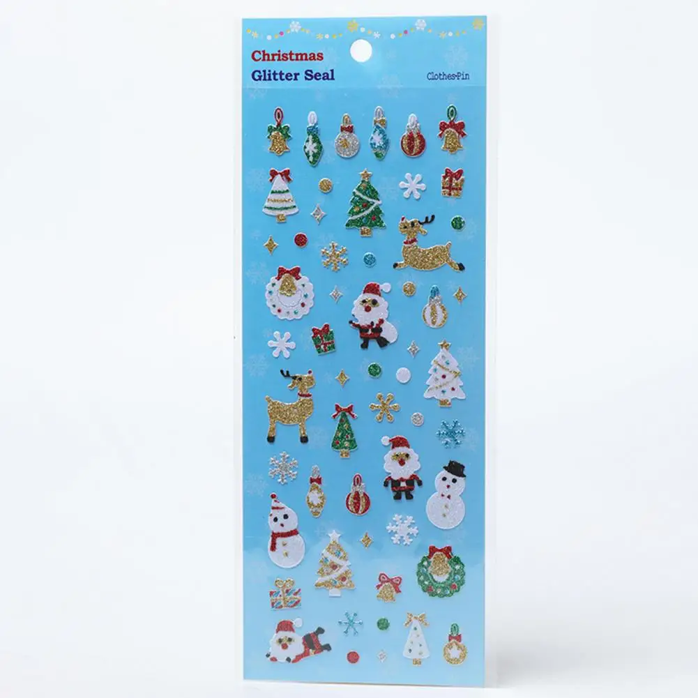 

Holiday Themed Adhesive Stickers Christmas Theme Stickers Festive Christmas Stickers Snowman Santa Claus Deer Tree for Crafts