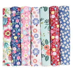 7PCS Cotton Craft Fabric Squares for DIY Patchwork, Quilting, and Art Projects (Vintage Floral)