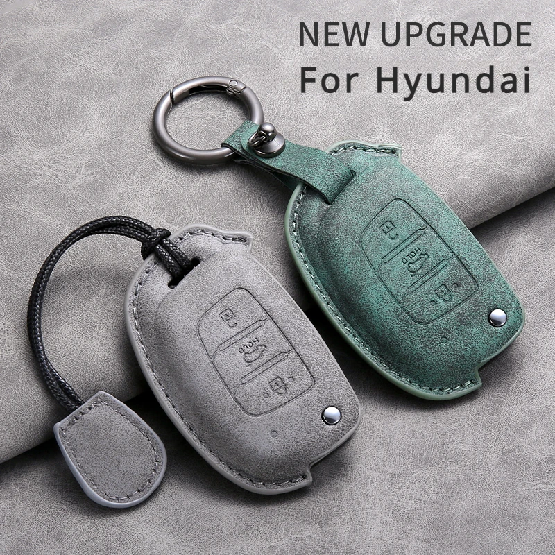 

Leather Car Flip Key Case Cover for Hyundai Grand I10 2023 I20 I30 IX35 IX45 HB20 Elantra Solaris Sonata Santa Fe Sport Tucson