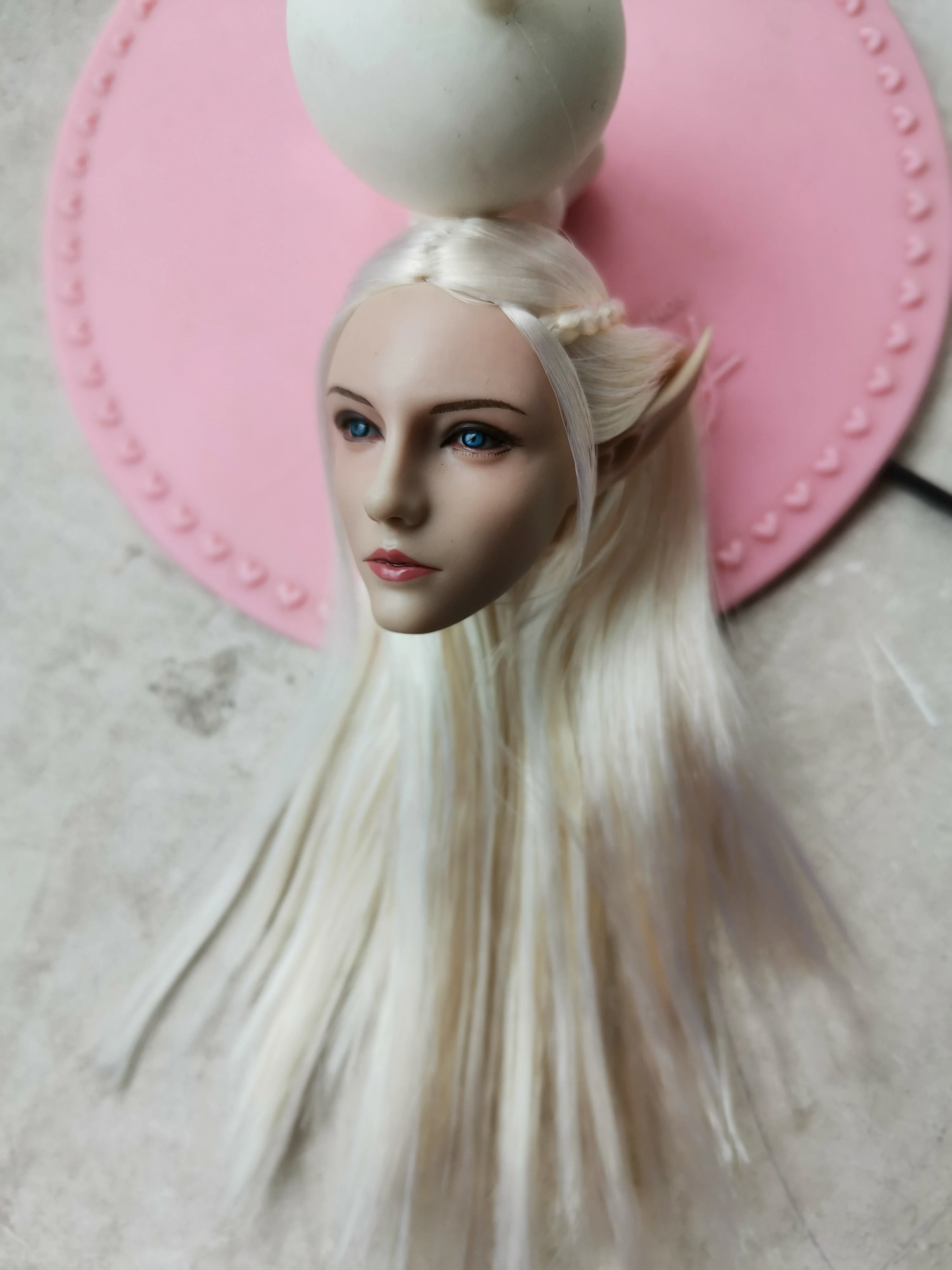 1/6 스케일 루시퍼 엘프 퀸 소녀 머리 조각 모델 머리 장식 없음 DIY 12'' 여성 액션 피규어
