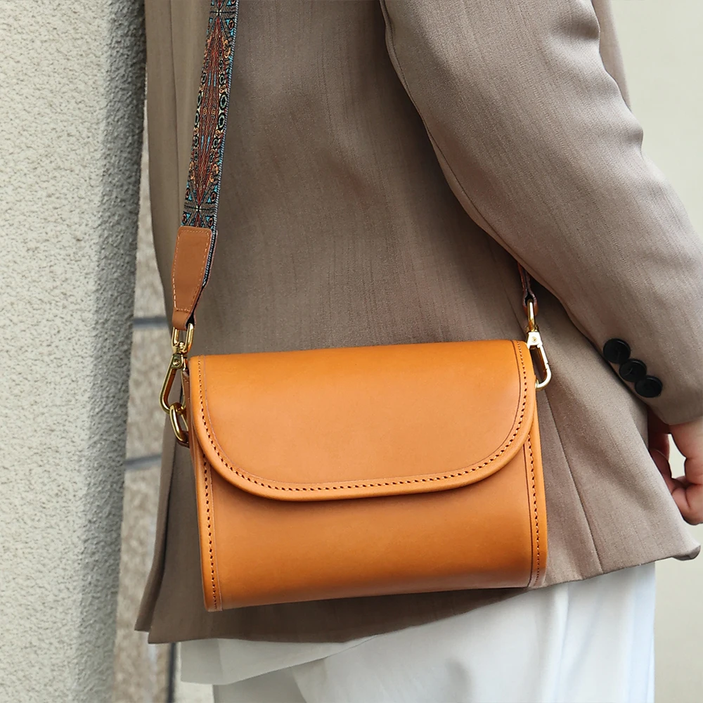 2023 Women Genuine Leather Crossbody Bag Cell Phone Bag Plant Tanned Leather One Shoulder Crossbody Bag Women's Bag