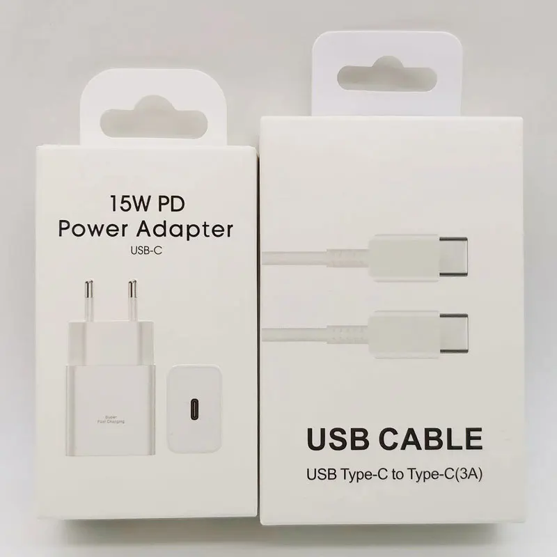 

15W PD Charger Fast Charging Adapter Type C Cable For Galaxy A15 A25 A11 A12 A13 A14 A20 A22 A02S A04S A31 A32 A42 A33 S8 S9 S10