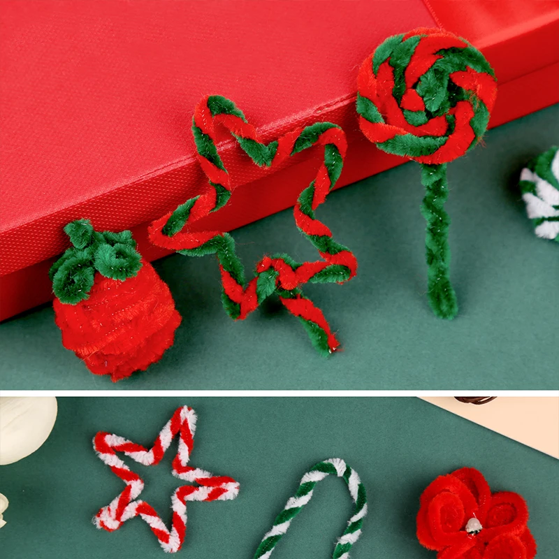 Fenrry 100Pcs 30cm Chenille Stems Pipe Cleaners Plush Tinsel Kids Educational Toys Handmade Art Materials for DIY Craft Supplies