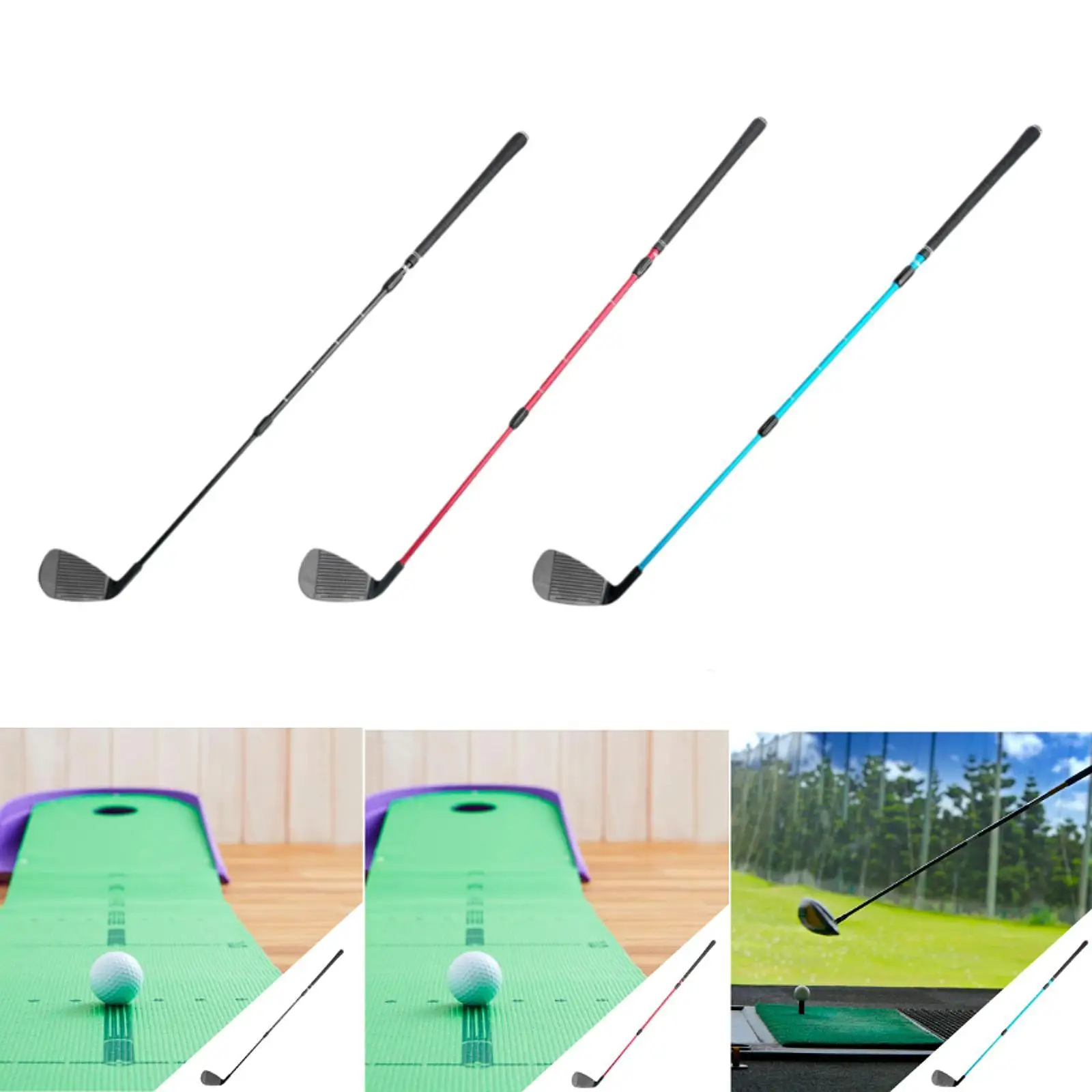 Golf Chipper Club Adjustable Beginners Training Outdoor Golfer Gift Accessory Golf Wedge Golf Chipping Practice Club with Scale