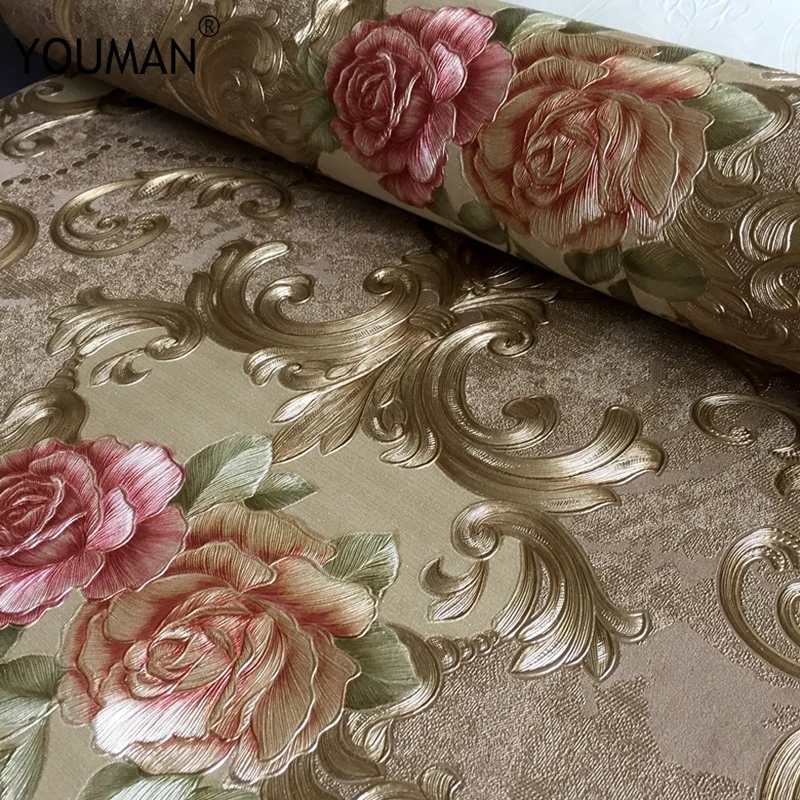 3d gravado damasco pvc flower wallpaper decoracao 01