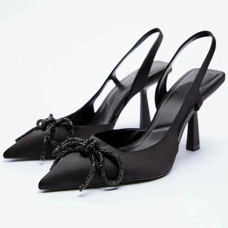 Shoes For Women 2022 Sandals ZARZ Luxury Brand Summer Fashion Transparentes Rhinestones Pointed Heeled Slippers Woman Sexy Pumps
