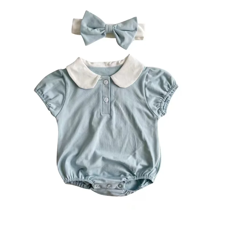 Cute Baby Jumpsuit with Hairband for Summer