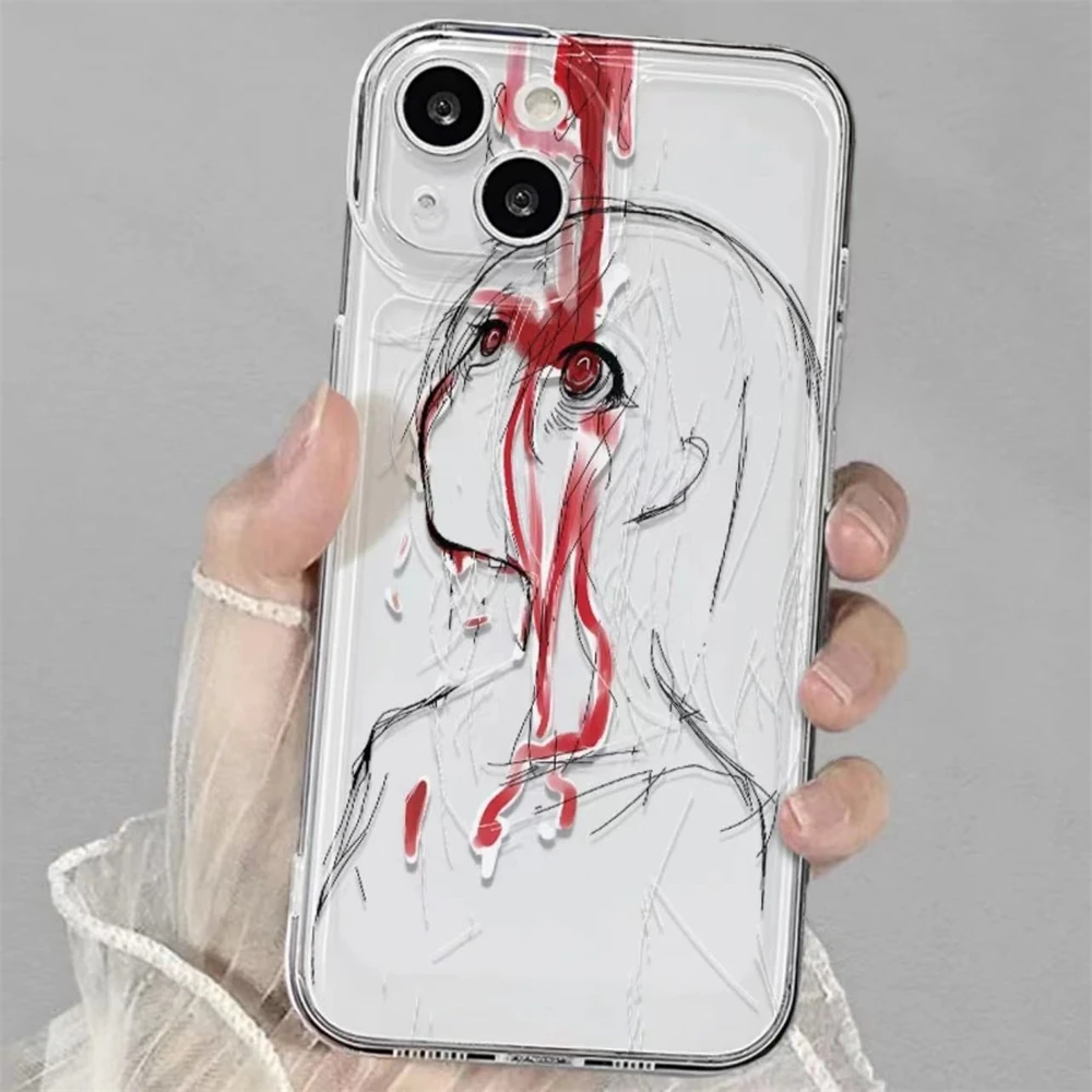 Custodia Trasparente Per Ragazza Di Lusso Del Sangue Del Giappone Per La Protezione Iphone 15 14 13 12 11 14 Pro Max Soft Cover