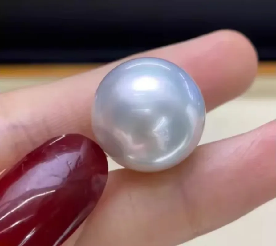 Huge 14-15mm Natural Sea Genuine White Loose Pearl Undrilled Genuine Cultured Pearl Making Pendnat Earring Rings