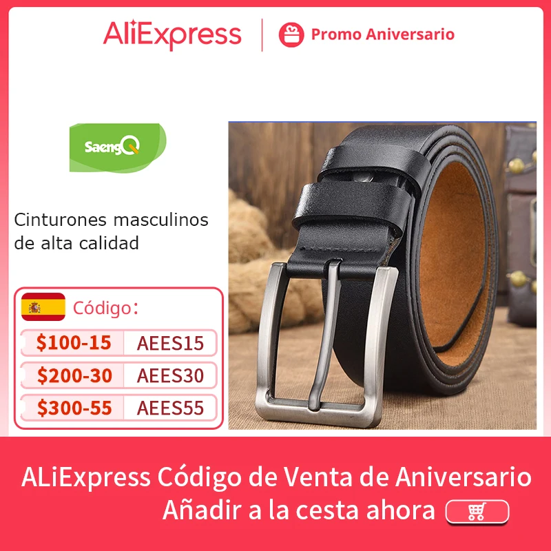 Cinturones De Cuero Genuino Para Hombre, Correa De Marca De 3,8 CM De Cuero De Vaca Puro