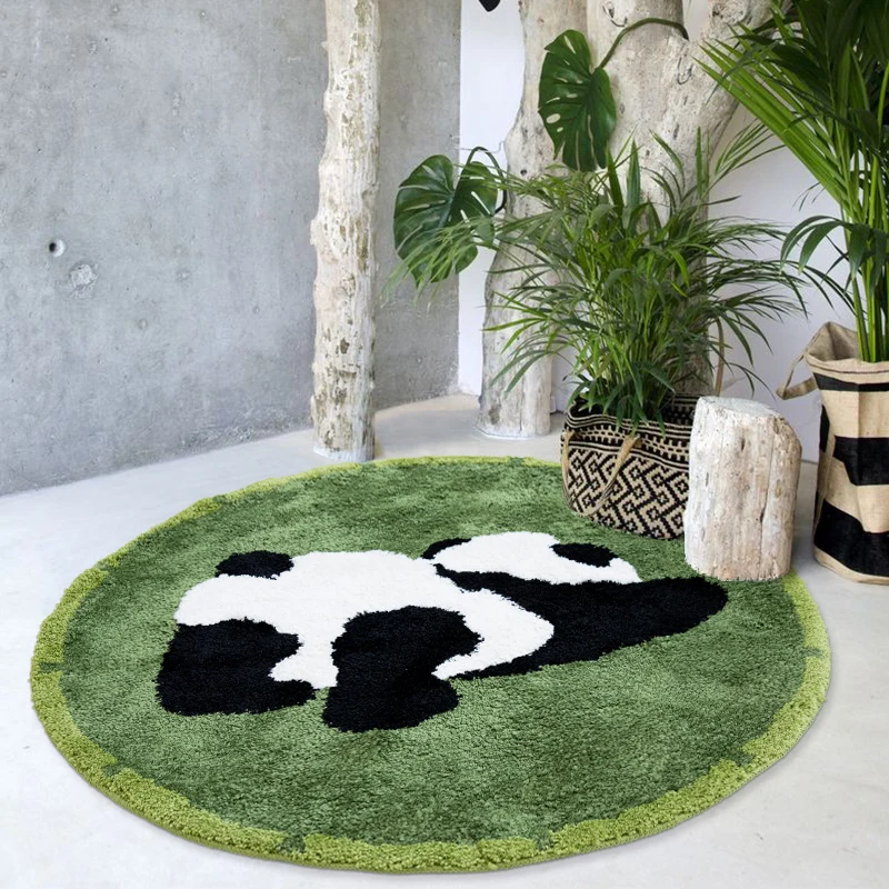 Cute Cartoon Panda Round Carpets for Bed Room Decoration Rugs Living ...