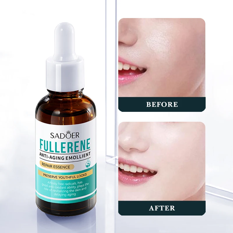 30ml SADOER Fullerene Face Serum Facial Moisturizing Anti Wrinkles Anti-aging Hydrating Whitening Facial Essence Skin Care