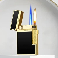 Metal Stripe Loud Lighter Unusual Lighters Cigarette Lighter Creative Wheel Lighter Butane Gas Lighter Open Fire Square Lighter 2