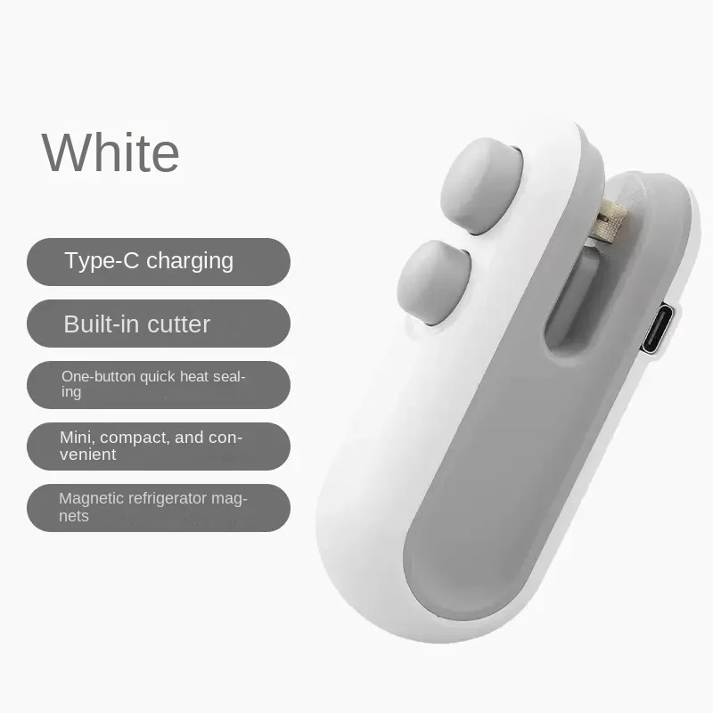 Mini Sealing Machine USB Rechargable Heat Sealer Storage Bag Plastic Package Food Sealer Clip Bag Handheld Food Heat Sealer 3