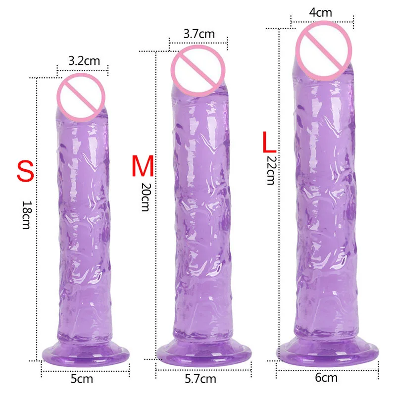 Realistic Dildos Jelly Penis Crystal Dick Vagina Anal Sex toys for Woman Gay Lesbian Erotic Sex Shop
