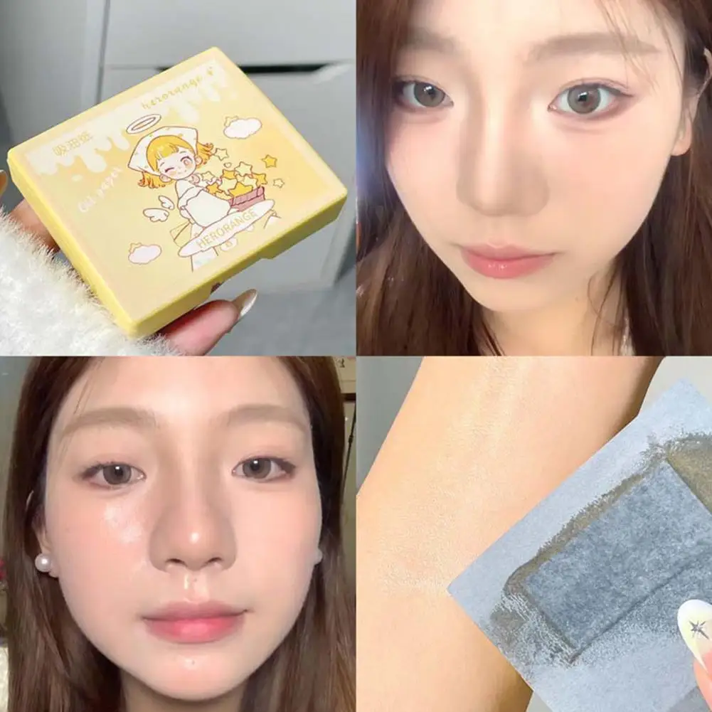 Description Picture 4 of itemGeneric Oil Blotting Sheets For Face, Women Portable Oil Control Film With Mirror & Puff Base Makeup Face Oil Absorbing Sheets