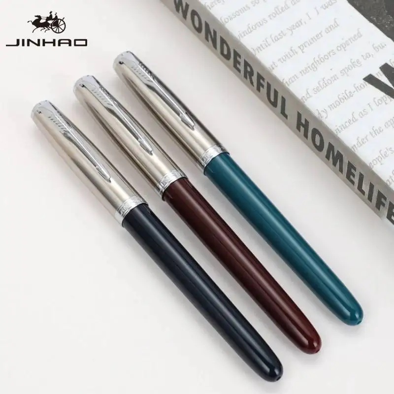 Jinhao Fountain Pen 86 Series Retro Resin Silver Color Cap Writing Pens Back to School Stationery High-Quality Aesthetic Present 3