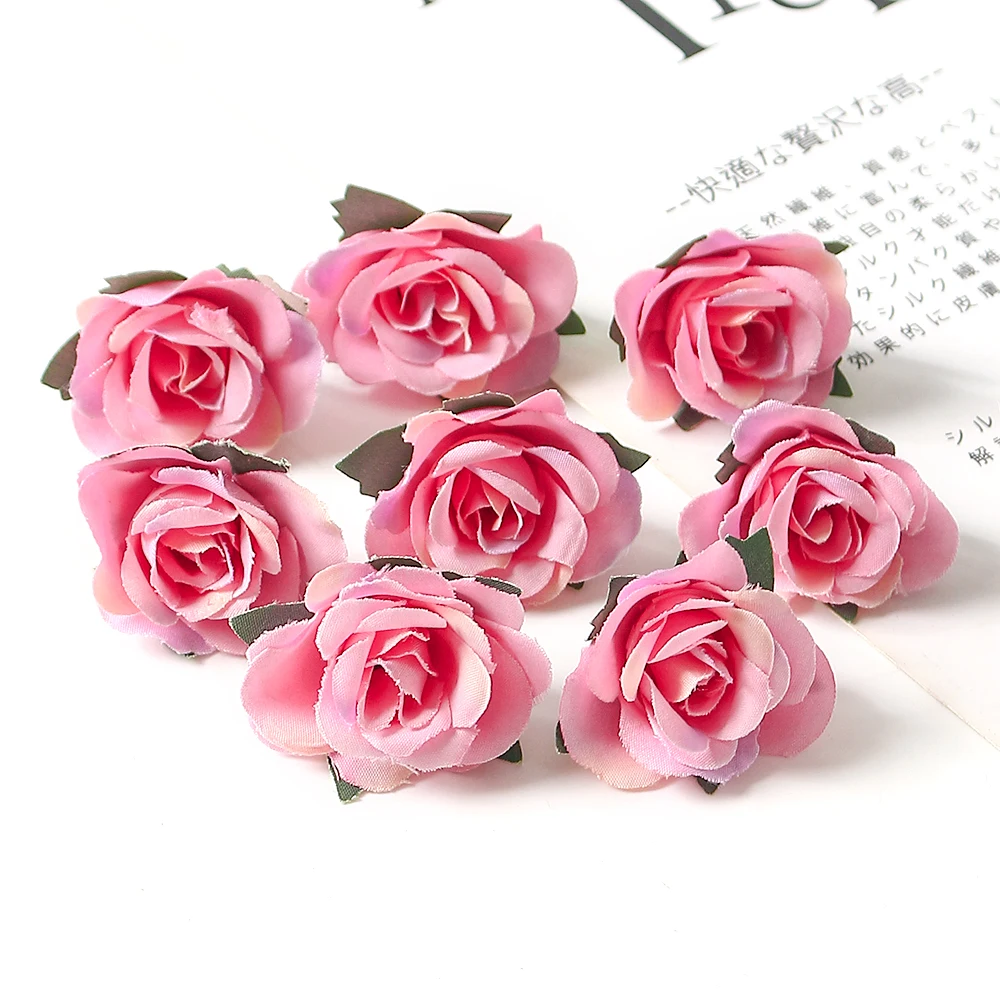 Bulk Mini Silk Roses Artificial Flower Heads Wedding Decoration Home Room Decor Garden Party DIY Christmas Garland Accessories