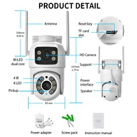 Caméra de Surveillance extérieure étanche 4MP, double objectif, double écran, suivi automatique, vidéo IP, Wifi, PTZ, CCTV, Audio bidirectionnel, ICSEE 2