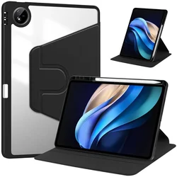 360° Rotating Tablet Case with Pencil Holder for Honor MagicPad 2 (12.3) (Black)