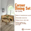 Solid Wood Corner Dining Set 64.8" W x 19.9" D x 33.4" H- Farmhouse Table and Bench Set, Farmhouse Furniture for Dining Room 4