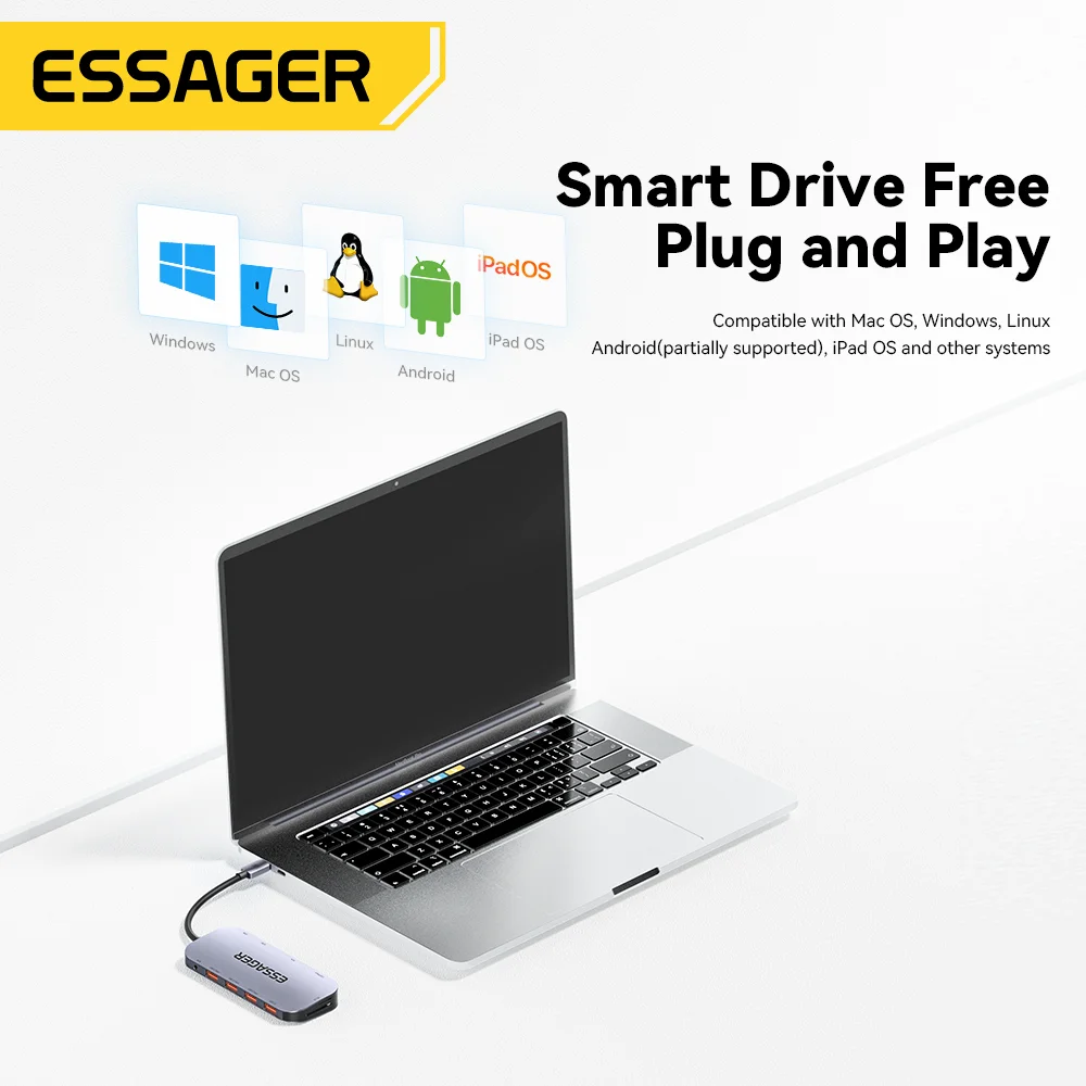 Essager-estação de Ancoragem Universal para Macbook Air Pro Hub Usb 11-em1 Compatível com Hdmi Vga 4k 30hz tipo c Divisor de Adaptador - Imagem 5