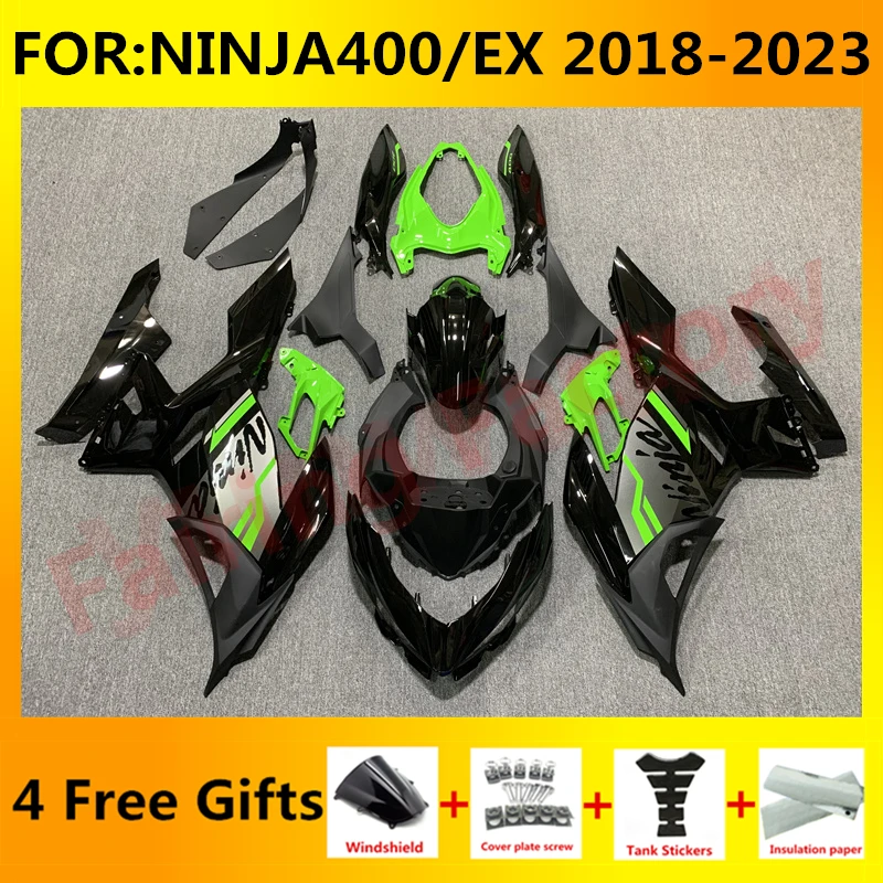 

NEW ABS Motorcycle Fairings Kit fit For Ninja400 EX400 EX Ninja 400 2018 2019 2020 2021 2022 2023 full fairing set green black