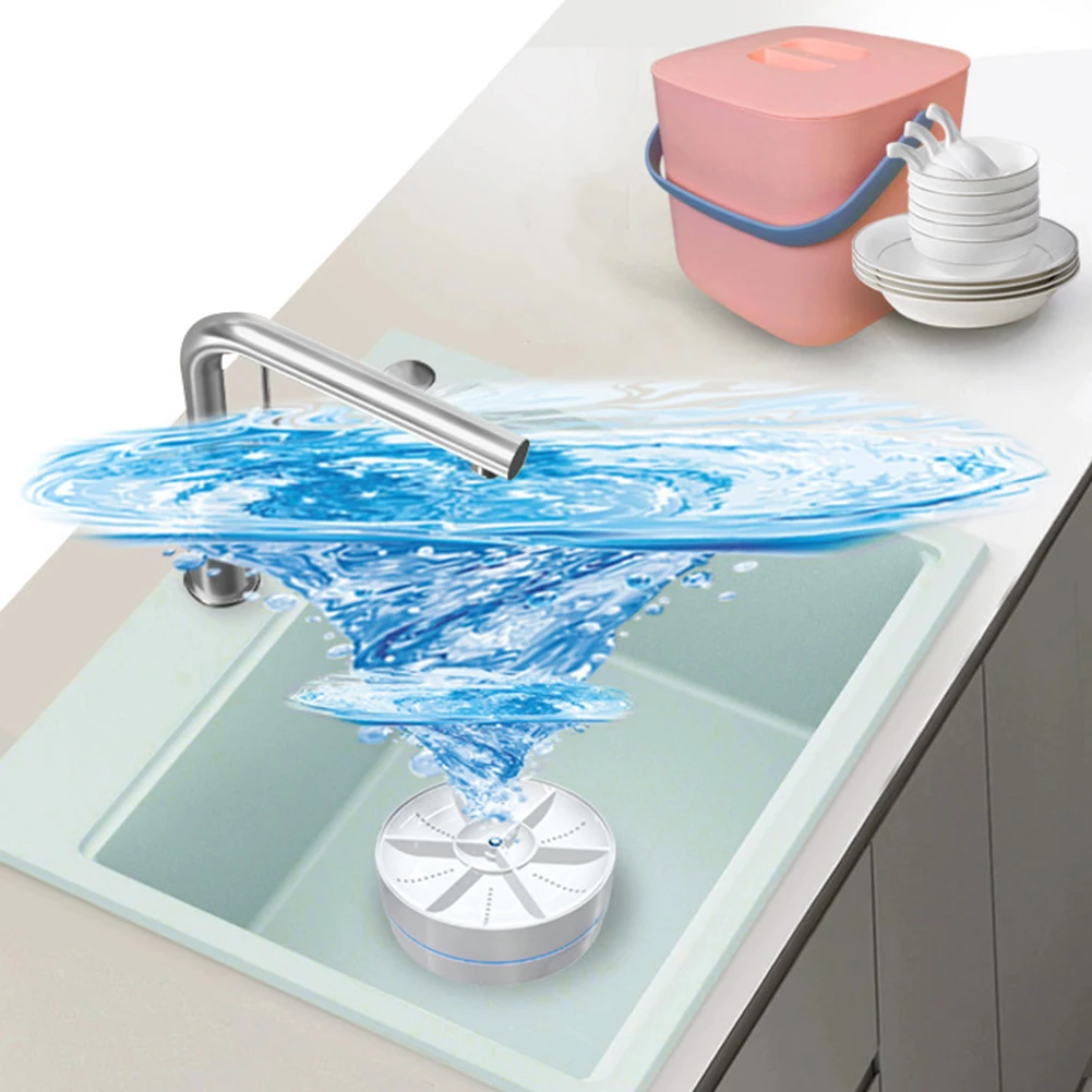 Cordless Sink Dishwasher USB Rechargeable Mini Turbo Dishwasher Detachable Wireless Bowl Washing Machine for Home Use