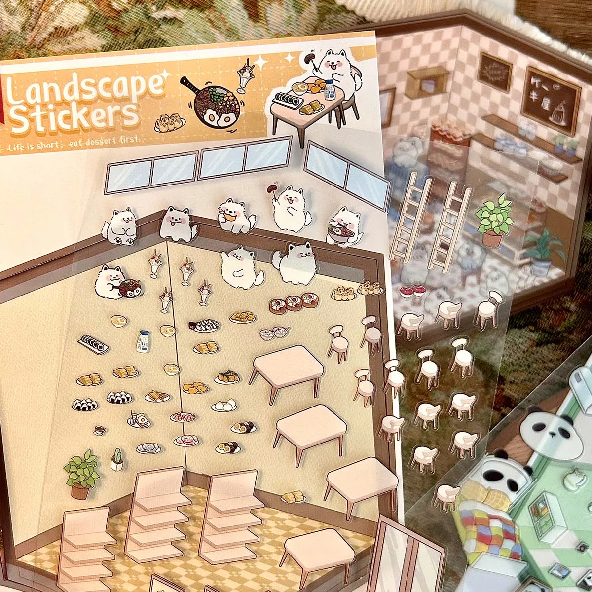 Pegatinas 3D De Escenas De Casa En Miniatura – Libro Con 12 Pegatinas Y 10 Escenas Recortables, Estilo Isométrico De Dibujos Animados